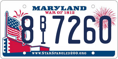 MD license plate 8BI7260