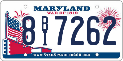 MD license plate 8BI7262