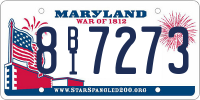 MD license plate 8BI7273