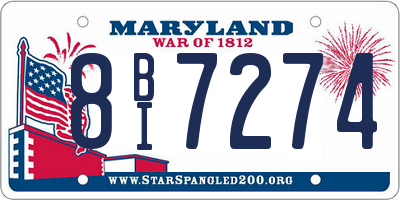 MD license plate 8BI7274