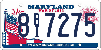 MD license plate 8BI7275
