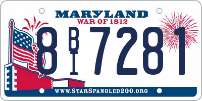 MD license plate 8BI7281