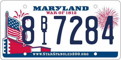 MD license plate 8BI7284