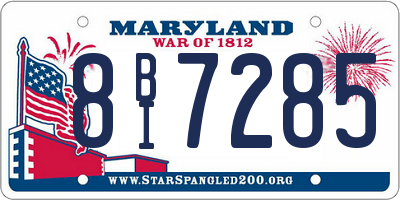 MD license plate 8BI7285