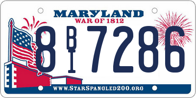 MD license plate 8BI7286