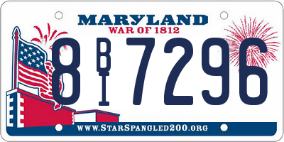MD license plate 8BI7296