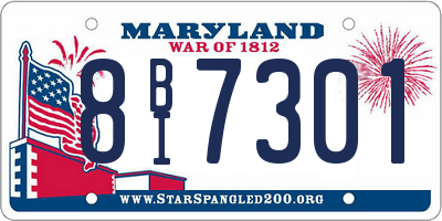 MD license plate 8BI7301