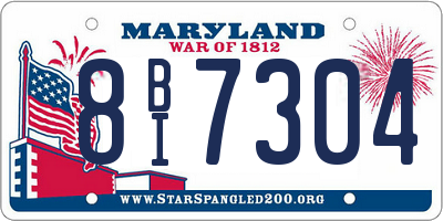 MD license plate 8BI7304
