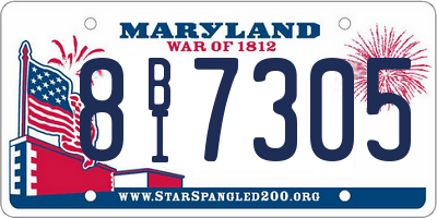 MD license plate 8BI7305