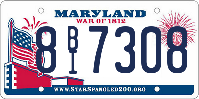 MD license plate 8BI7308