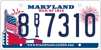 MD license plate 8BI7310