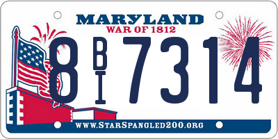 MD license plate 8BI7314