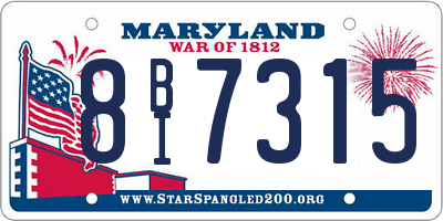MD license plate 8BI7315