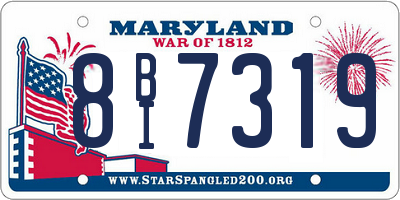 MD license plate 8BI7319