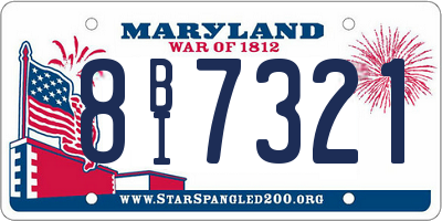 MD license plate 8BI7321