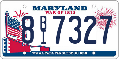 MD license plate 8BI7327