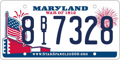 MD license plate 8BI7328