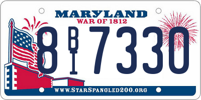 MD license plate 8BI7330