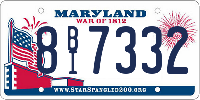 MD license plate 8BI7332