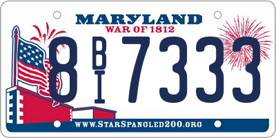 MD license plate 8BI7333
