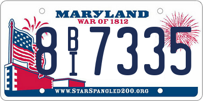 MD license plate 8BI7335