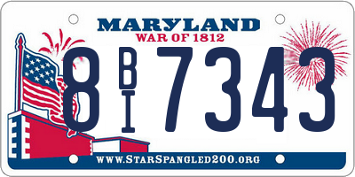 MD license plate 8BI7343