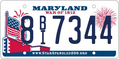 MD license plate 8BI7344