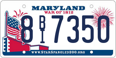 MD license plate 8BI7350