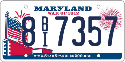 MD license plate 8BI7357