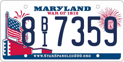 MD license plate 8BI7359