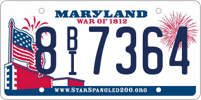 MD license plate 8BI7364