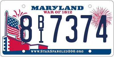 MD license plate 8BI7374