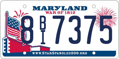 MD license plate 8BI7375