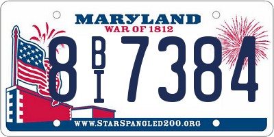 MD license plate 8BI7384