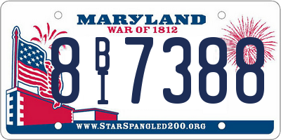 MD license plate 8BI7388