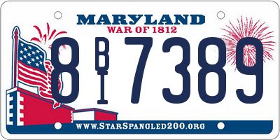 MD license plate 8BI7389