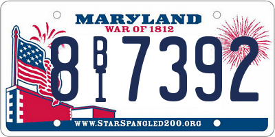 MD license plate 8BI7392