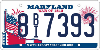 MD license plate 8BI7393