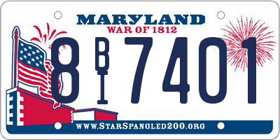 MD license plate 8BI7401