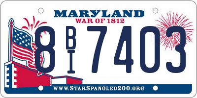 MD license plate 8BI7403