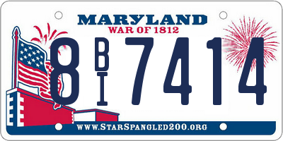 MD license plate 8BI7414