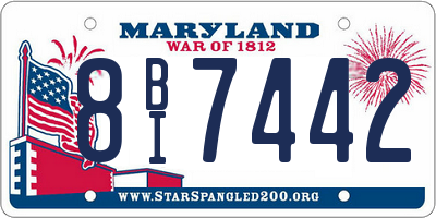 MD license plate 8BI7442