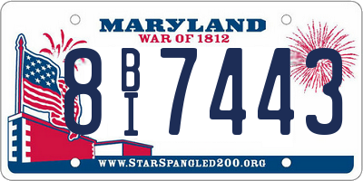 MD license plate 8BI7443