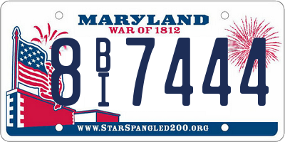 MD license plate 8BI7444