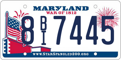 MD license plate 8BI7445