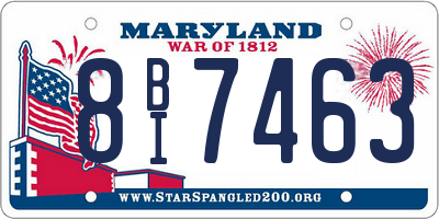MD license plate 8BI7463