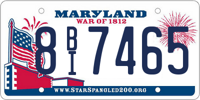 MD license plate 8BI7465