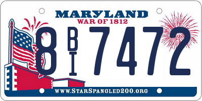 MD license plate 8BI7472