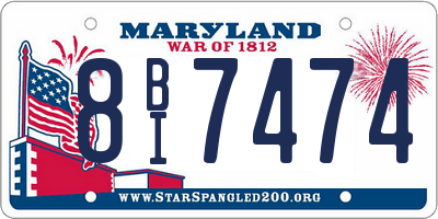 MD license plate 8BI7474