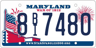 MD license plate 8BI7480